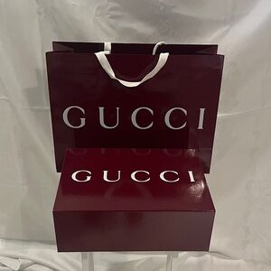 Gucci Deep Red Bag and Box Set